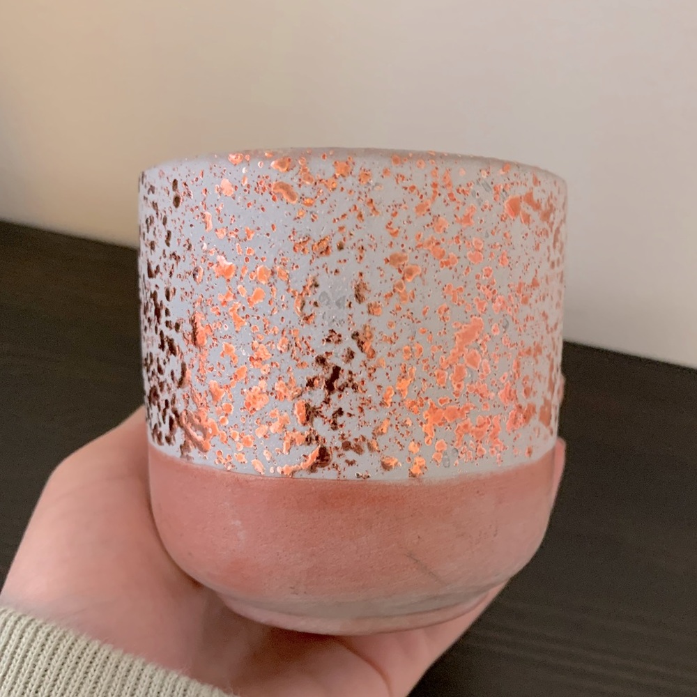 Rose Gold Metallic Ceramic Planter